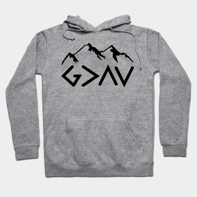 God is Greater Than The Highs and Lows Christian Design Hoodie by ChristianLifeApparel